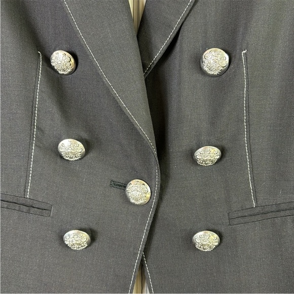 Veronica Beard Hastings Dickey Button Linen Blend Jacket Dark Navy Blue size 10 - Picture 10 of 16